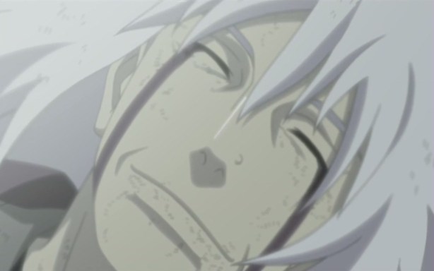 Jiraiya dying with a smile