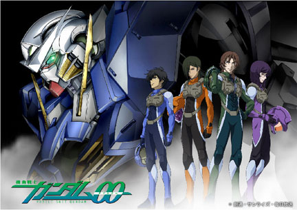 Gundam 00 with the Gundam Meisters