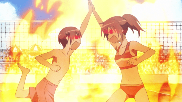 Aoi and Misaki on fire